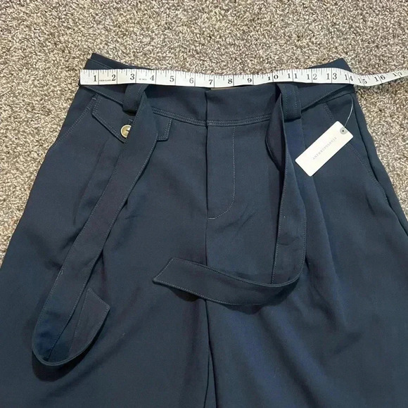 MAEVE ANTHROPOLOGIE TROUSER SHORTS NAVY BLUE RELAXED POCKETS SIZE 0 XSMALL NWT - Picture 8 of 14